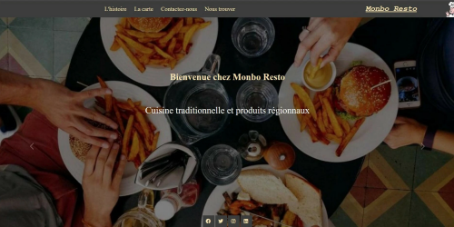 Restaurant (Modèle de site avec menus gérables par le restaurateur)